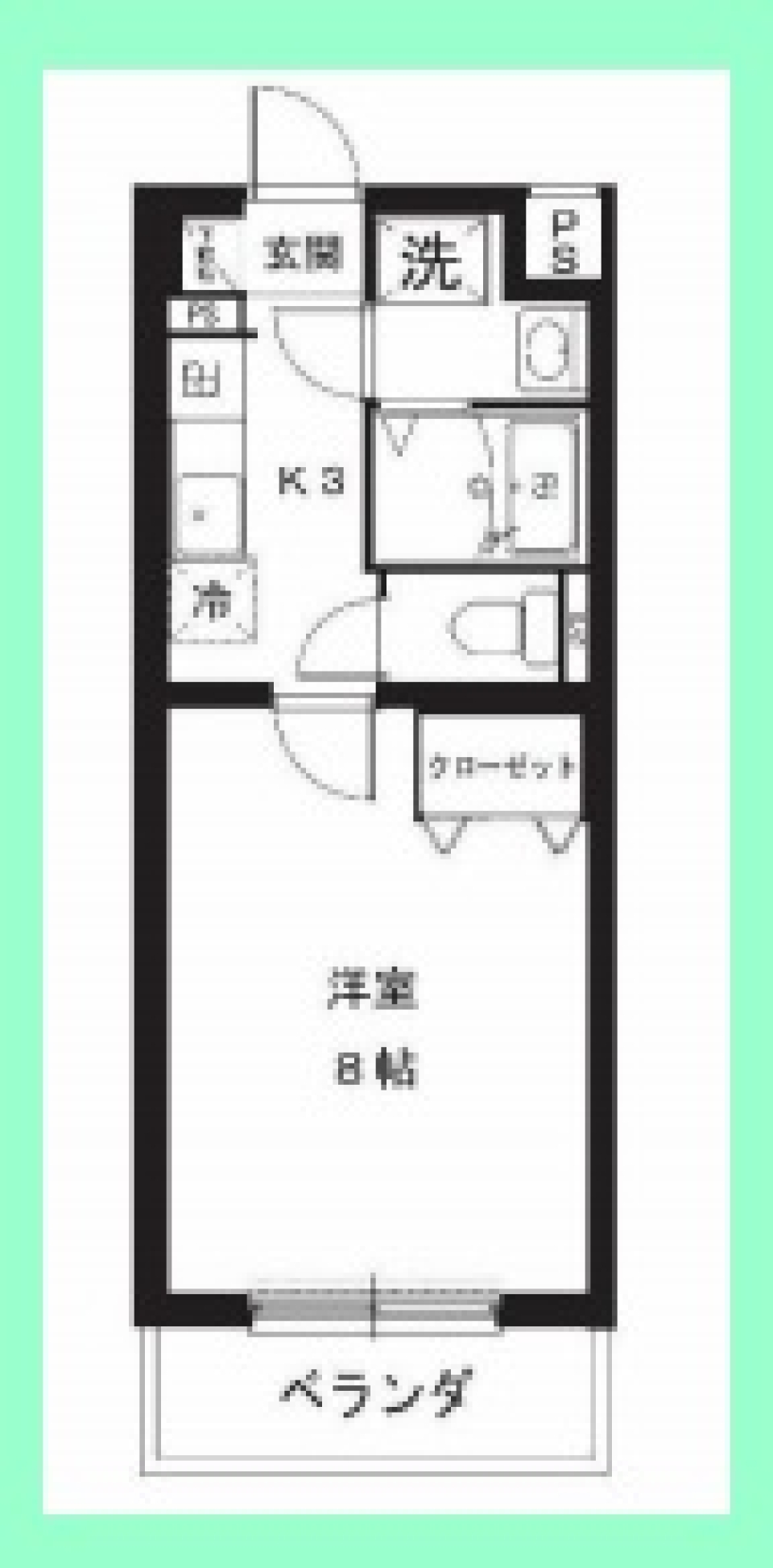 キュートカラーなお部屋の間取り図