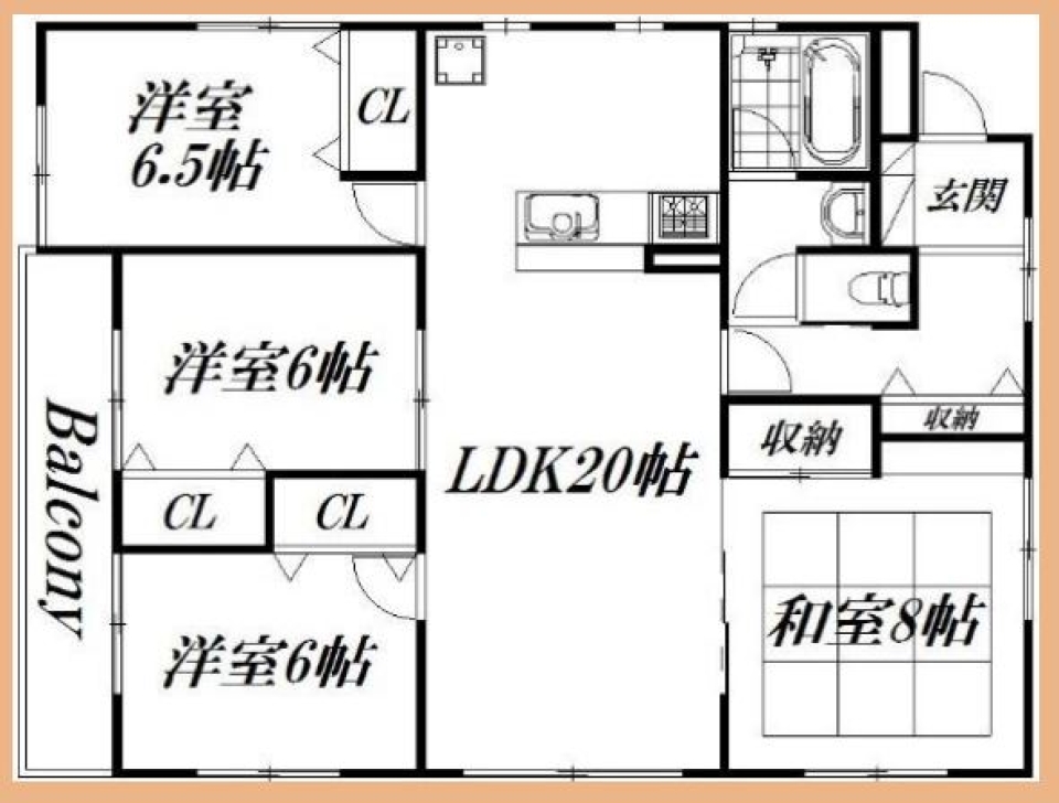 セントラルリビングの間取り図