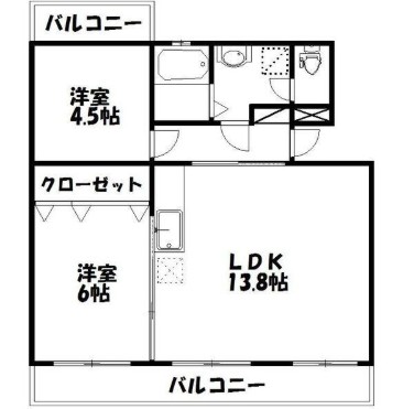 2人暮らしにぴったりな2LDKの間取り