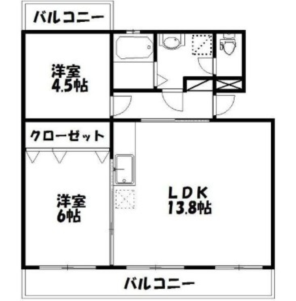 第一我心ヶ丘マンション　205号室の間取り図