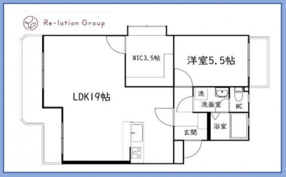 モダンでシックなリノベ部屋の間取り図