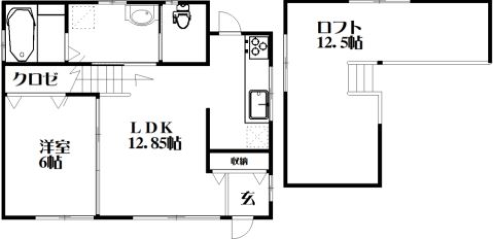 【ペット可】三角屋根のおうちの間取り図