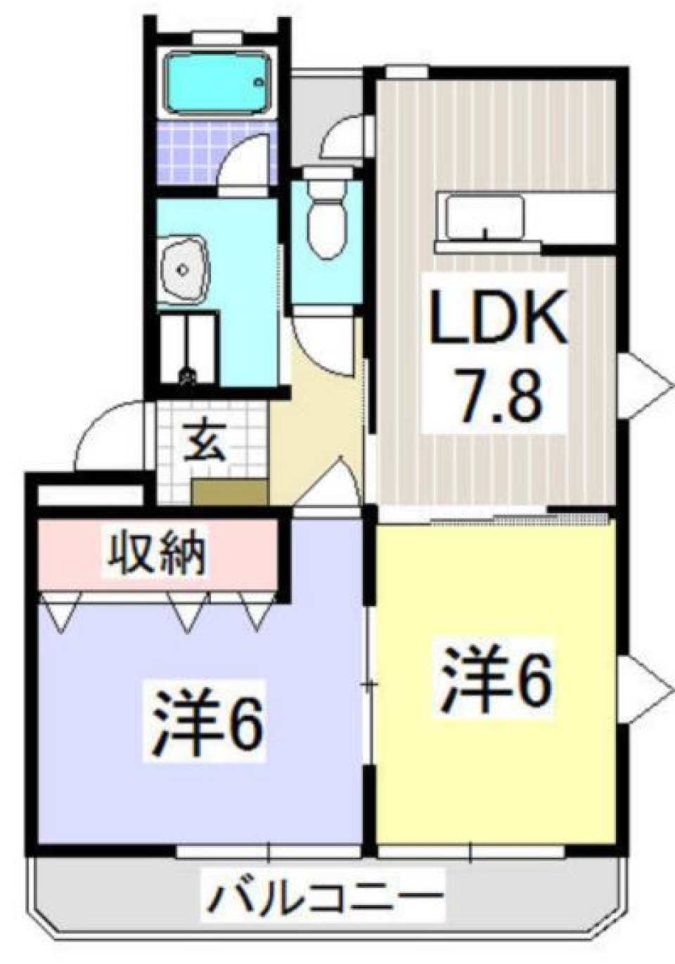 ホワイトキュートなお部屋の間取り図