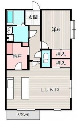 納戸付き！1SLDKの間取り図