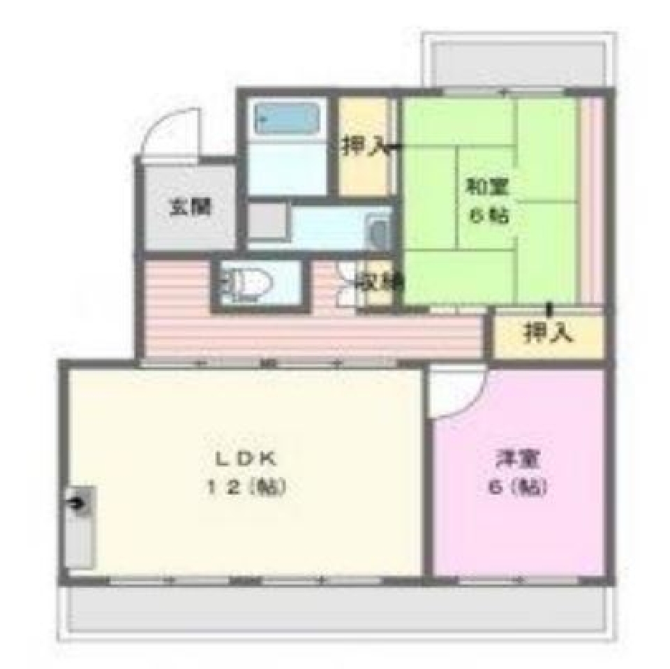 ペットと暮らす。うちは個性派２LDK。の間取り図