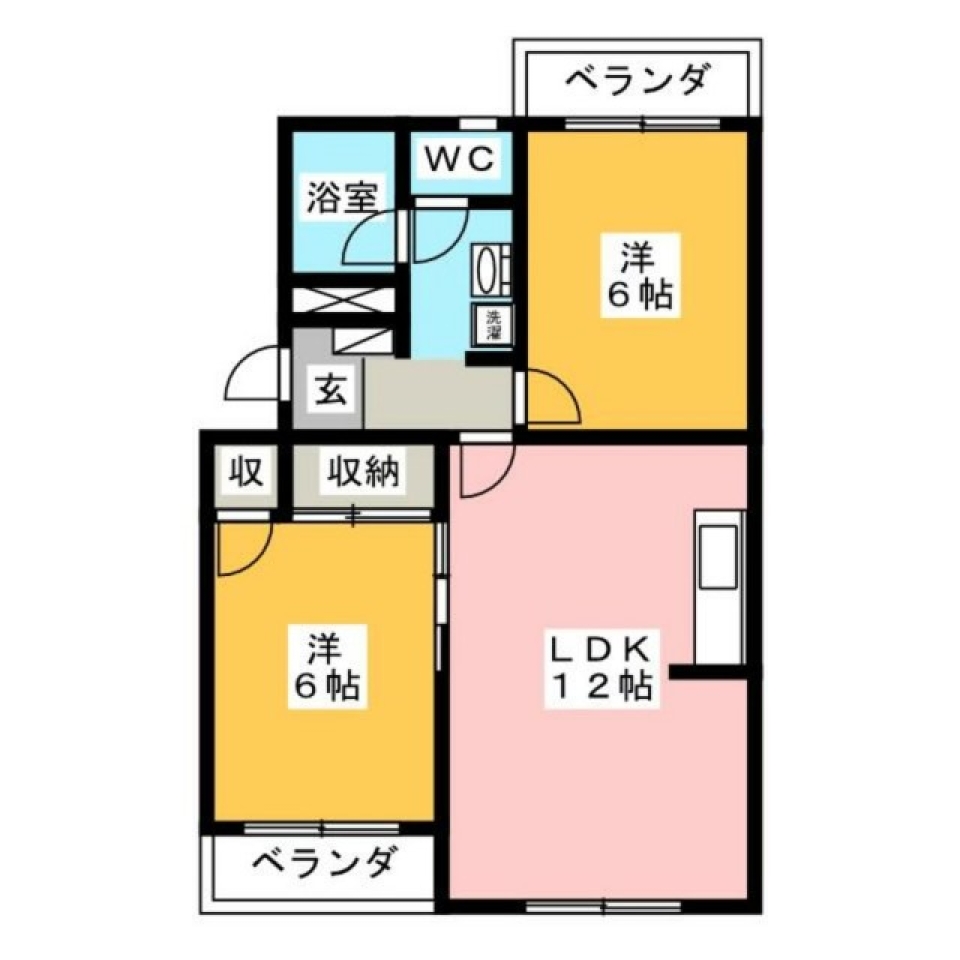 ヘリンボーンとレトロホワイトと2LDK。の間取り図