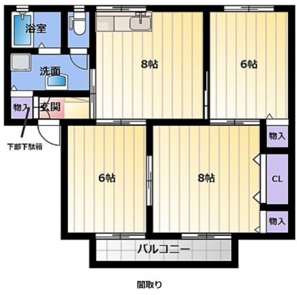 シンプル but 暮らしやすいの間取り図