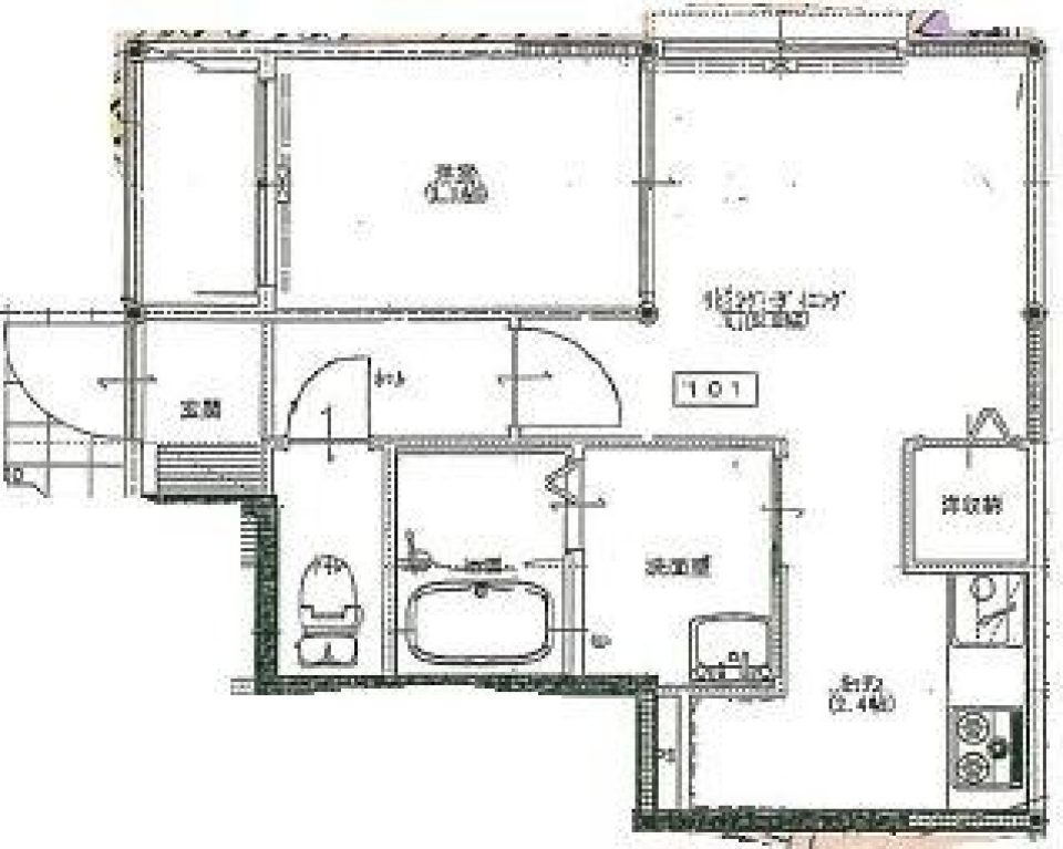 街中ひっそり佇むapartment。の間取り図