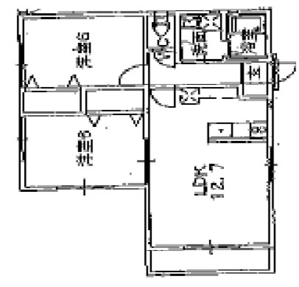 白を基調としたスタイリッシュな外観の間取り図