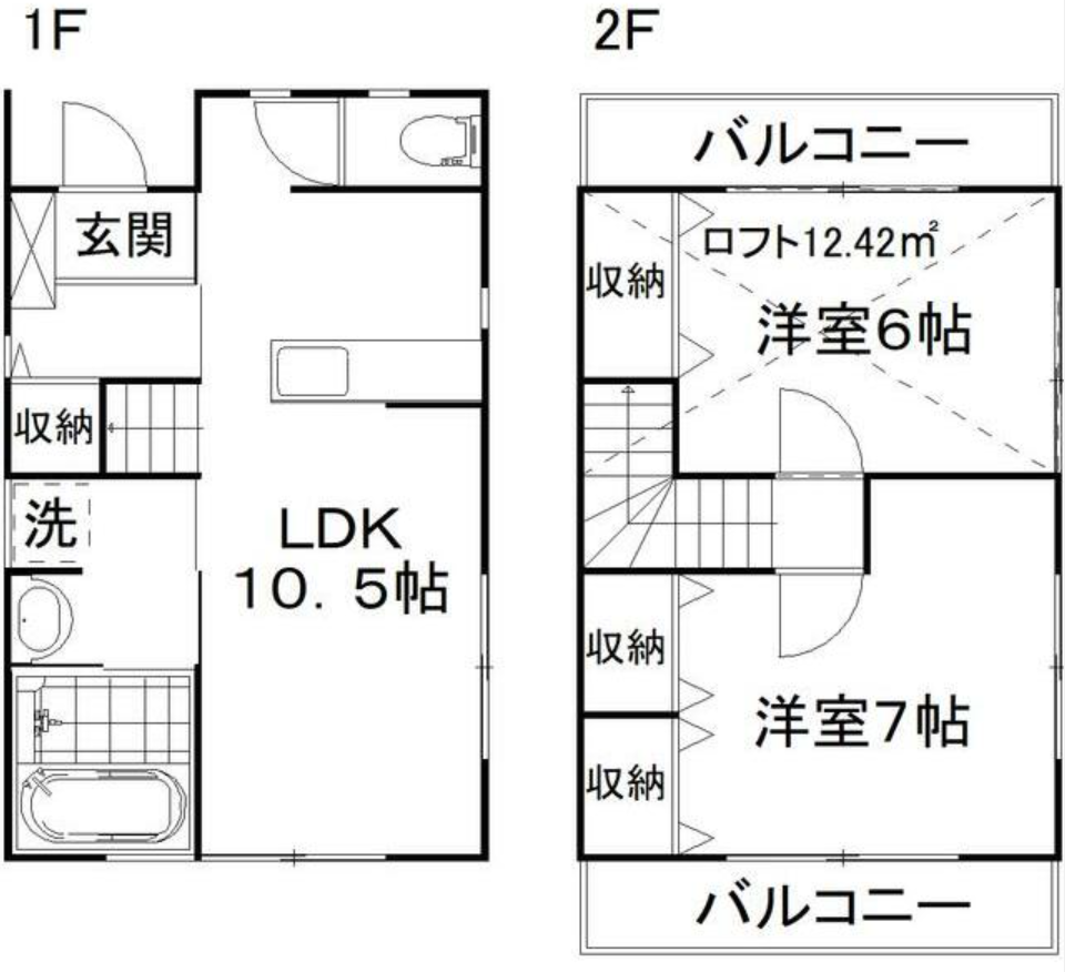 戸建がいいね！2階建てロフトつき！の間取り図