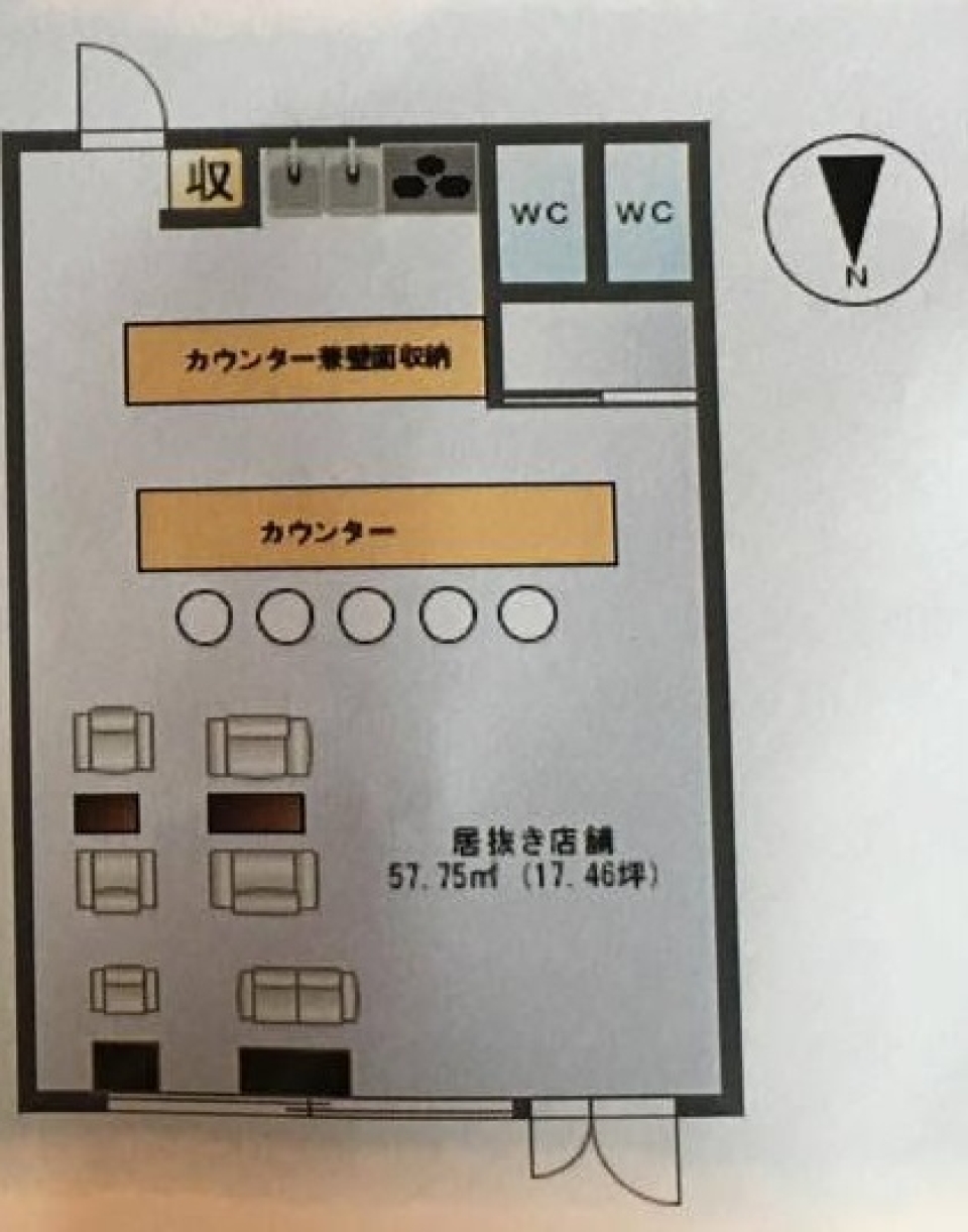 大平台。すぐにオープン！カフェ居ぬき。の間取り図