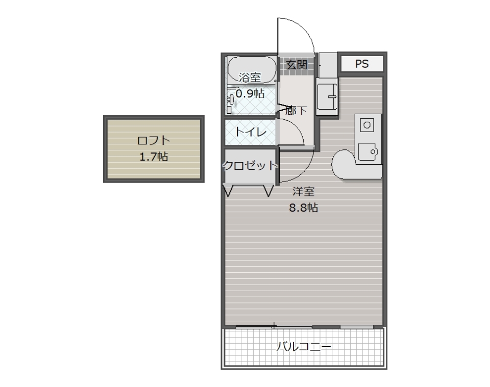 宙に浮かぶ秘密の小屋の間取り図