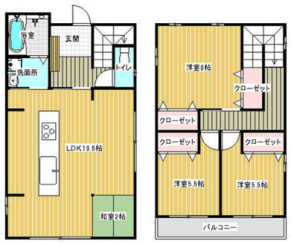 広々♪アイランドキッチン付きリビングでみんなでワイワイの間取り図