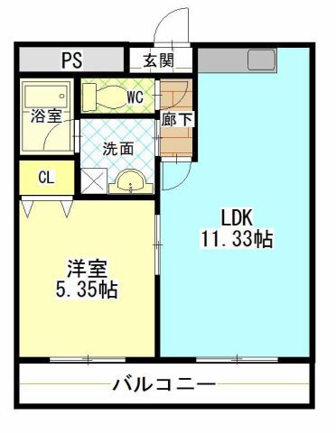 間取りは1LDK。