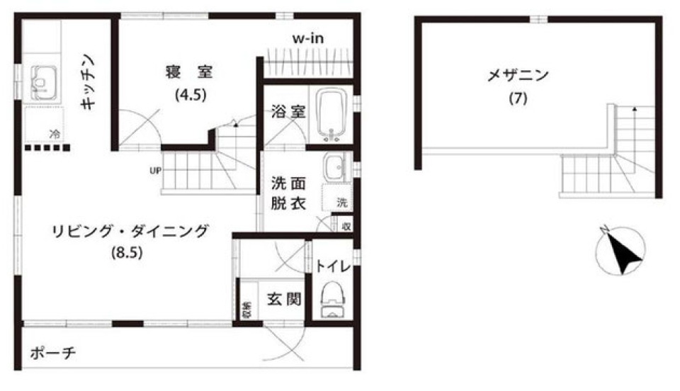 メザニンそれは”小屋裏部屋”の間取り図