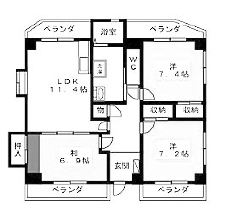 FOR(４) YOU　balcony !の間取り図