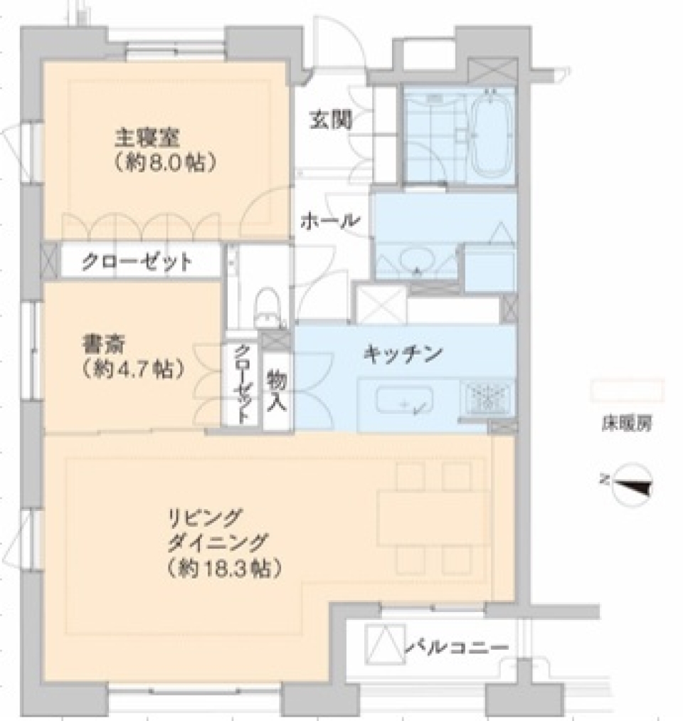 ハイグレードな高級分譲マンションの間取り図