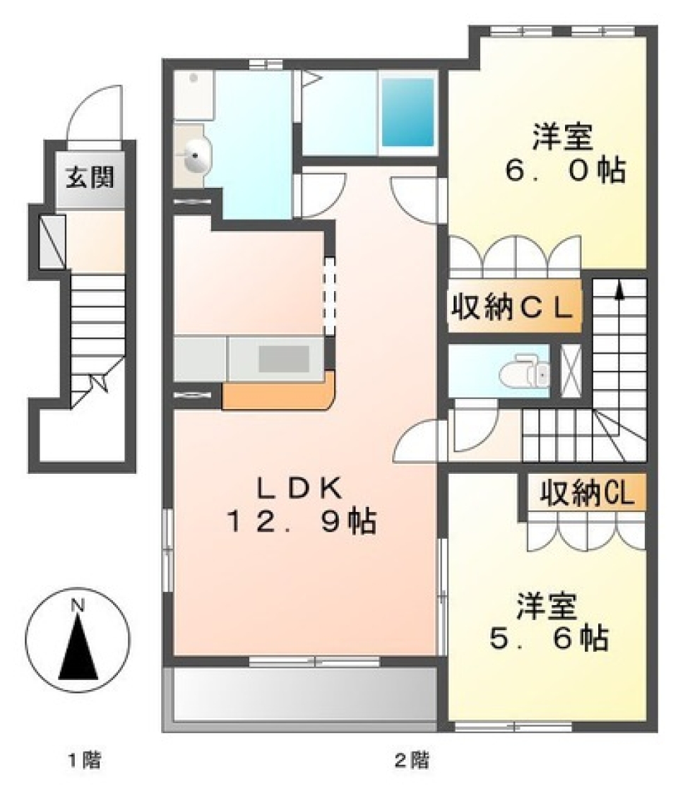 レンガ調タイルの西洋風STYLEの間取り図