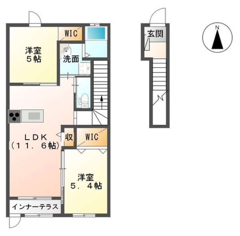 ペットと一緒に「ホテル住まい」の間取り図