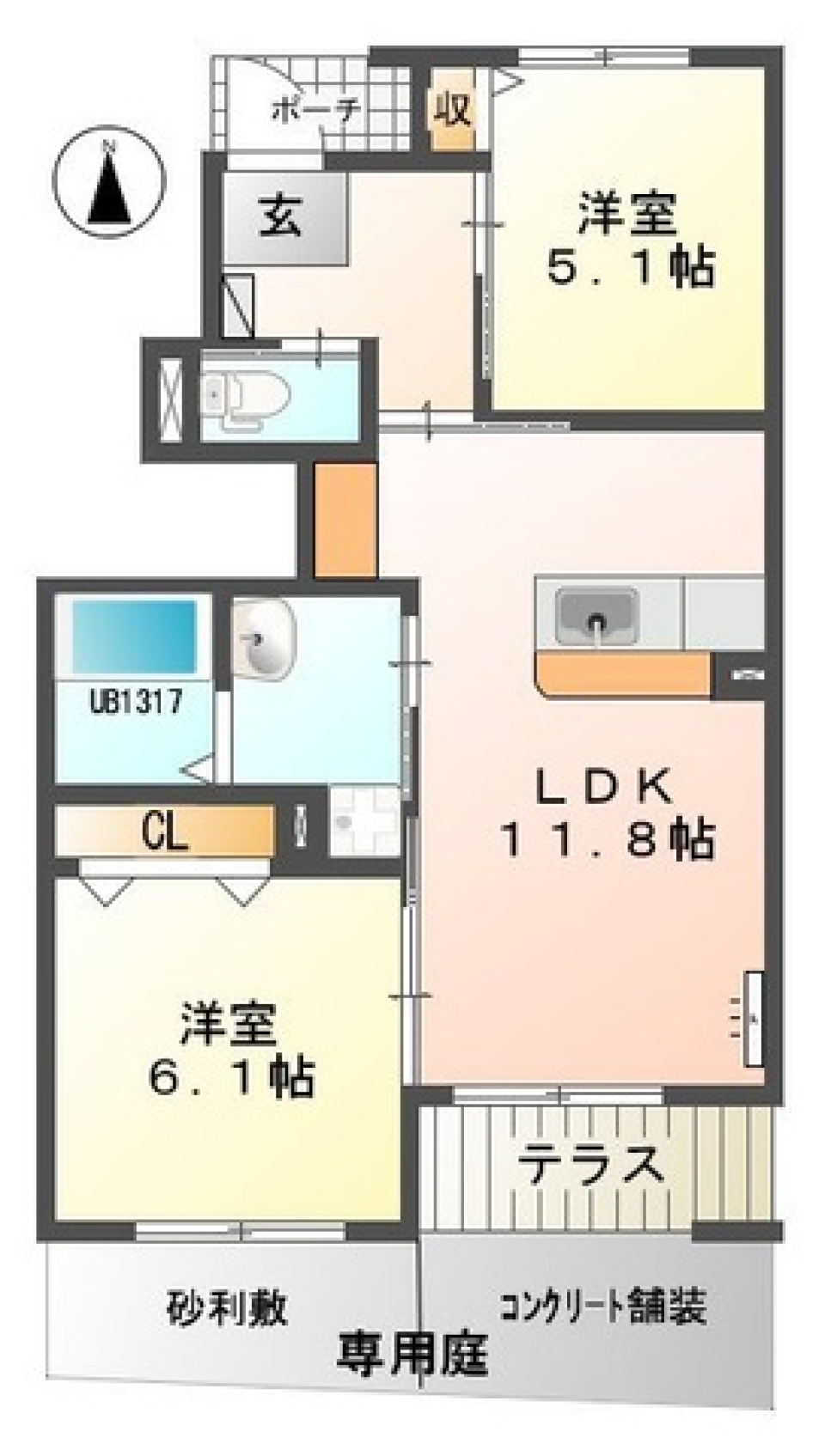 自然に囲まれて、ゆったりと。の間取り図