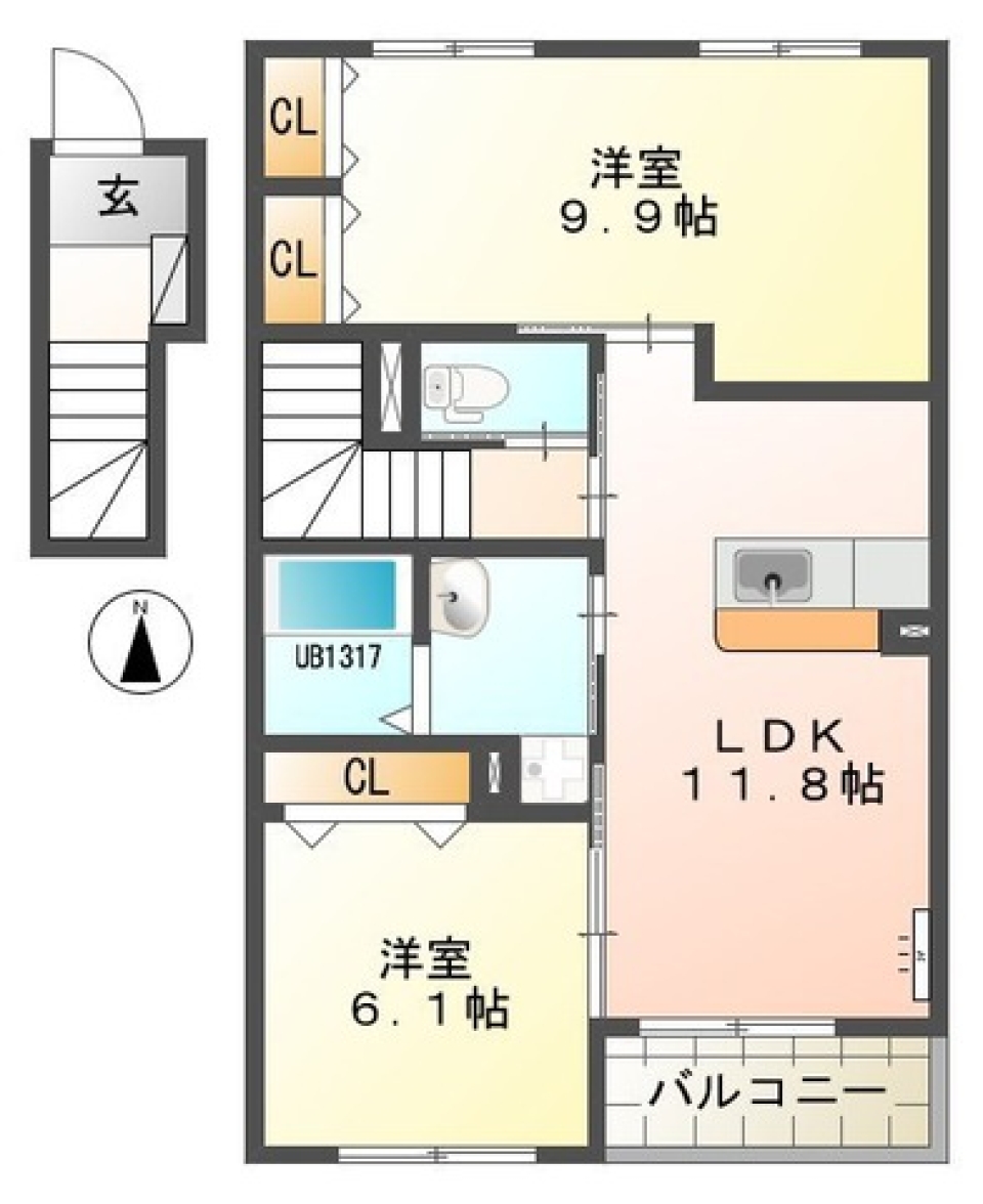 空気が美味しい、浜北ライフの間取り図