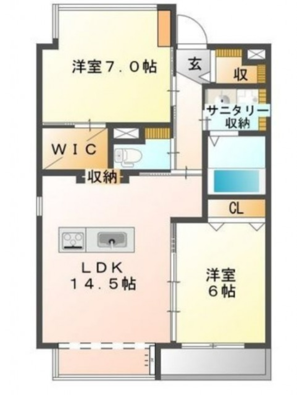 収納抜群で優しい暮らし。の間取り図