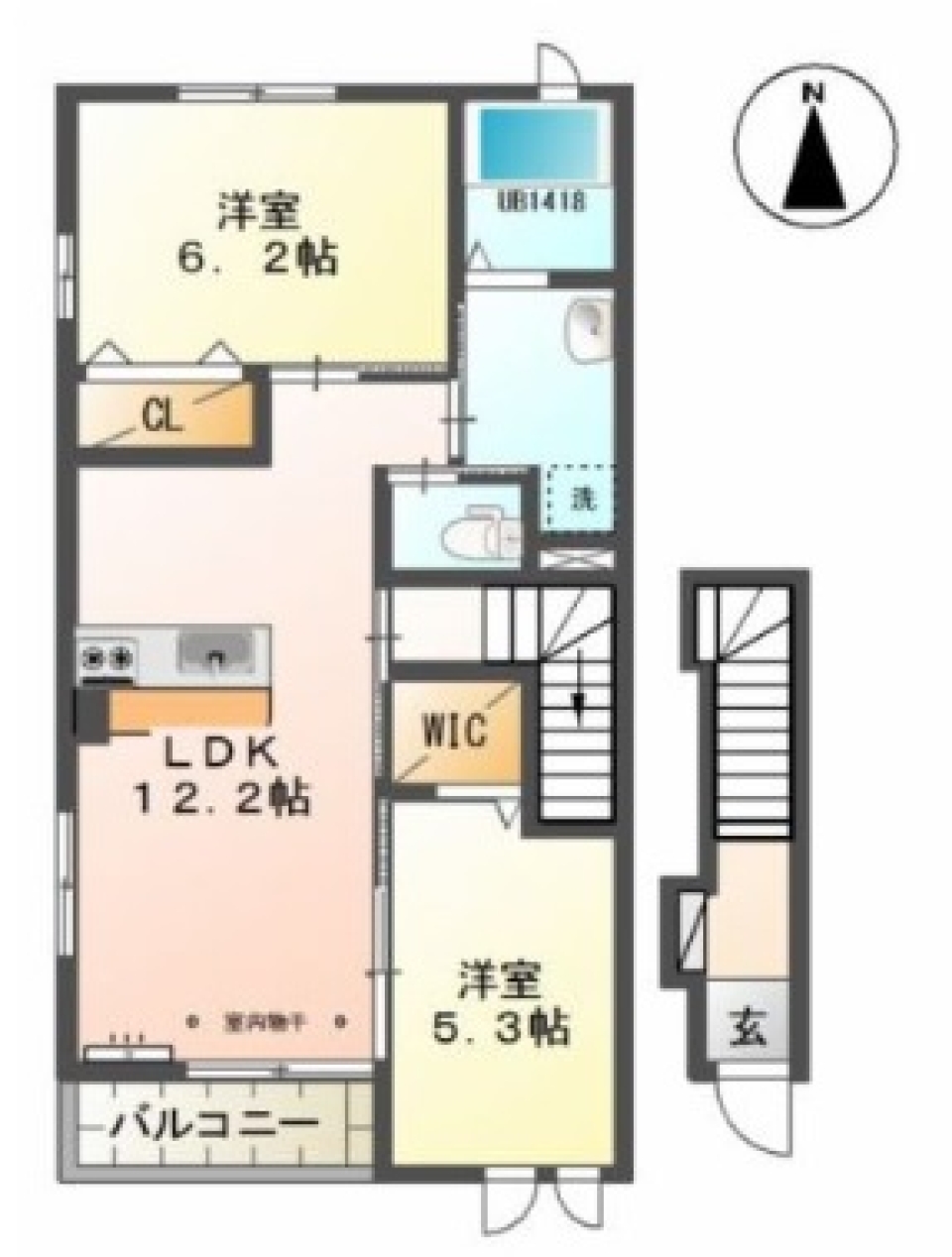 洗練されたお部屋の間取り図