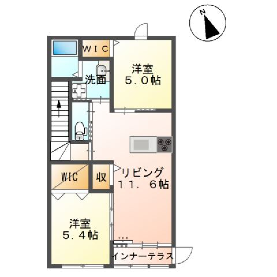 インナーテラスの楽しみ方の間取り図