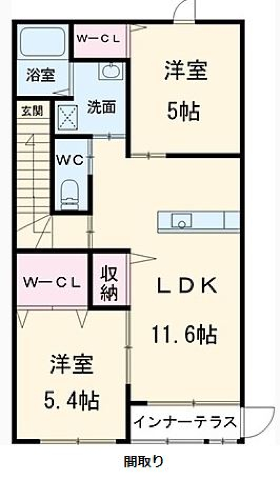 インナーテラスの楽しみ方の間取り図