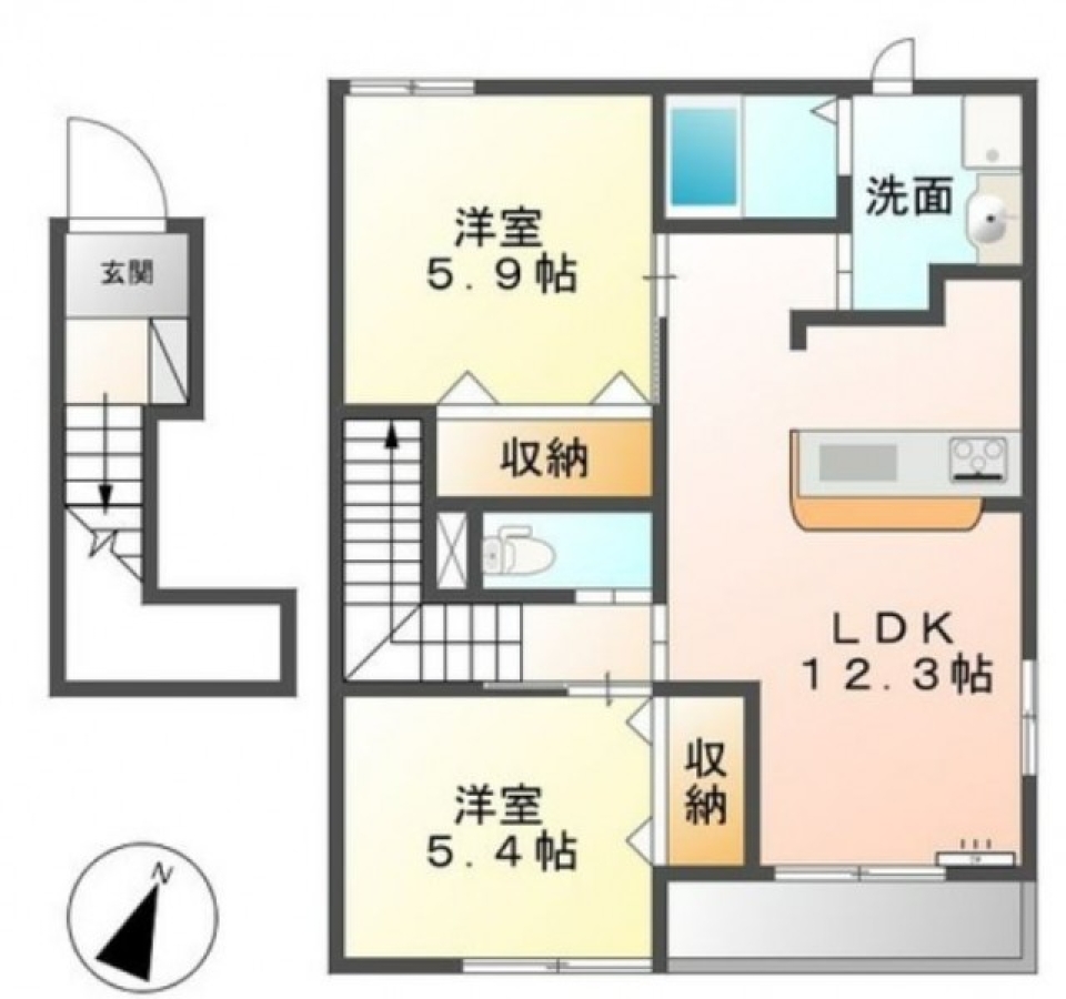 【ペット可】明るいお部屋で大好きなペットとの間取り図