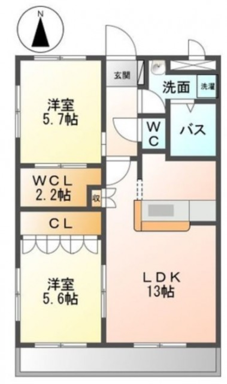 キッチンカウンターで立ち飲みっ\(＾〇＾)/の間取り図