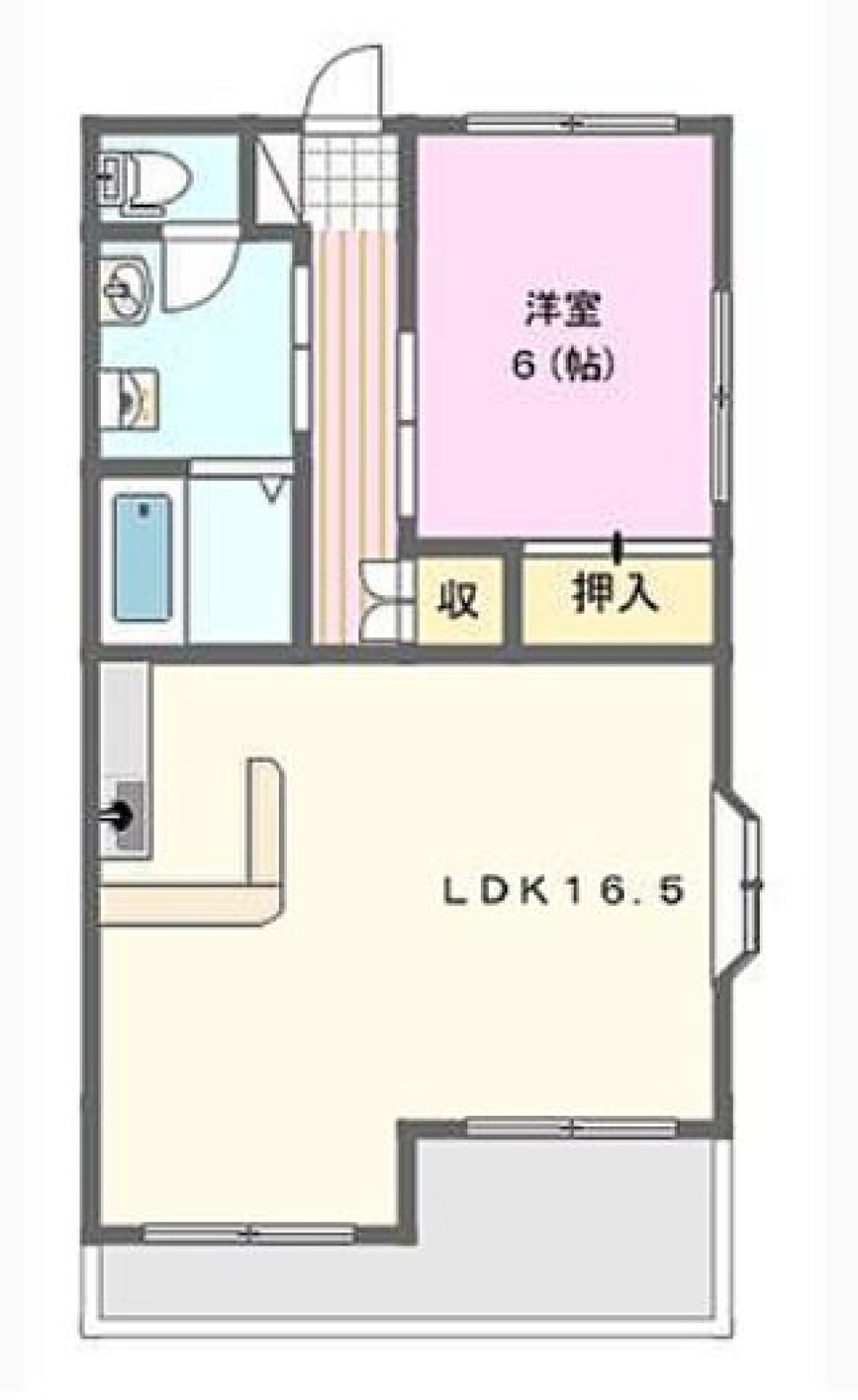 オープン型キッチンを堪能の間取り図