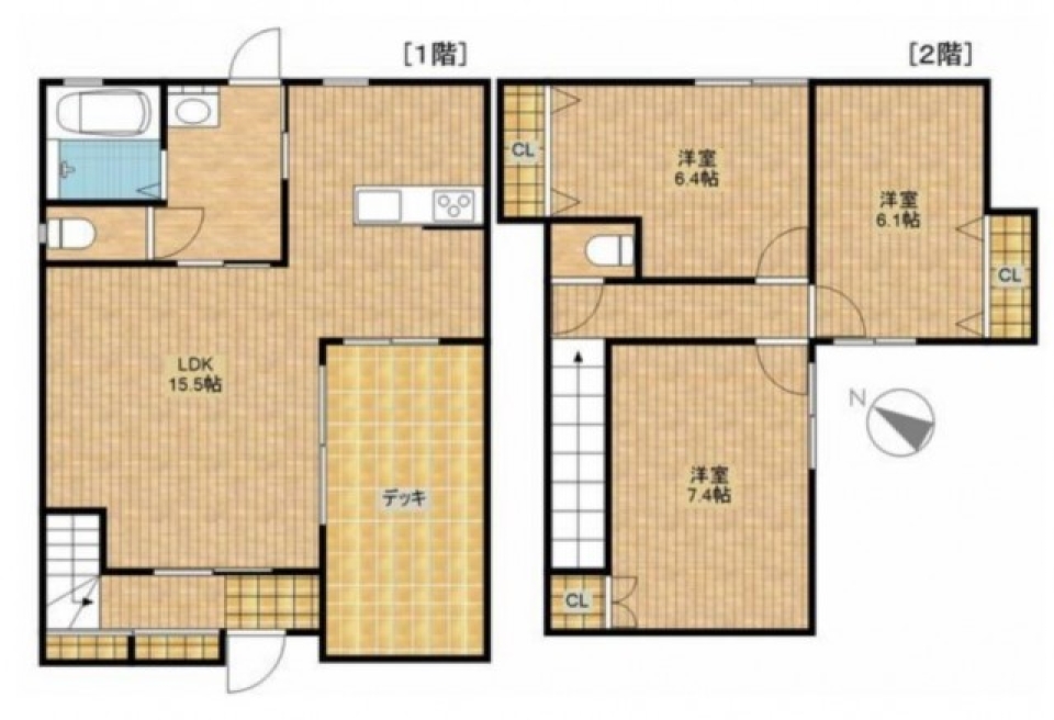 【新築】テラスハウスの間取り図