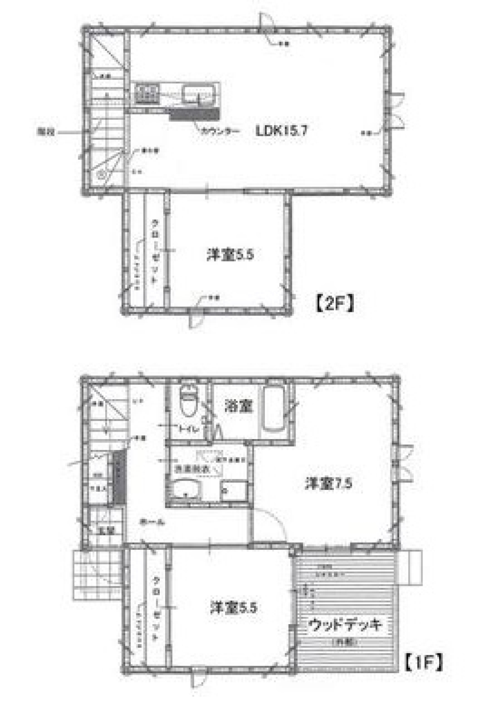 青い空と朱色の家。の間取り図