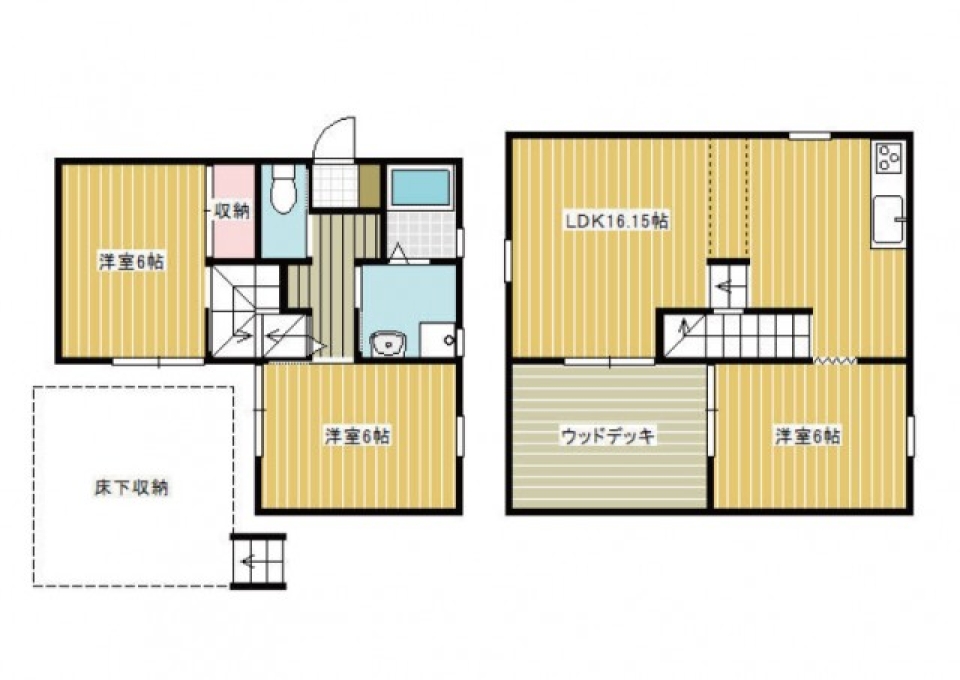 スキップフロアを楽しむ住宅の間取り図