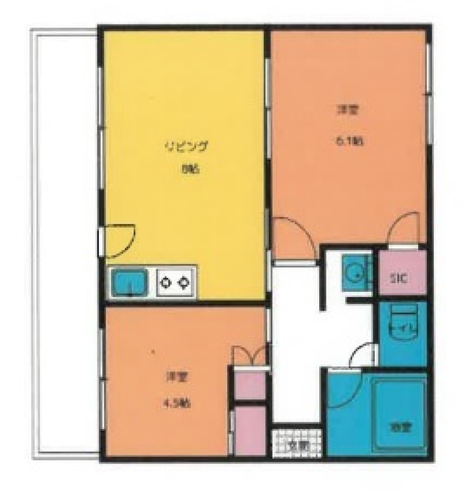 古き良き時代。レトロ感残るお部屋の間取り図