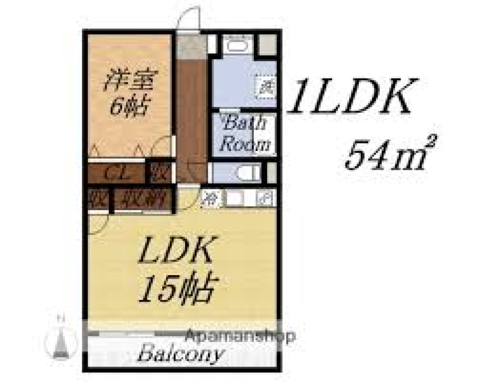 レトロな1LDKで都会的雑多なレイアウトを楽しみませんか？の間取り図