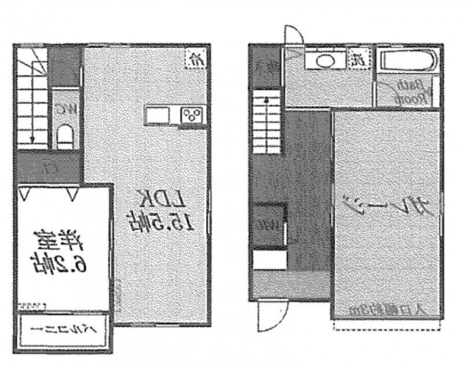 袋井市、待望のガレージハウスの間取り図