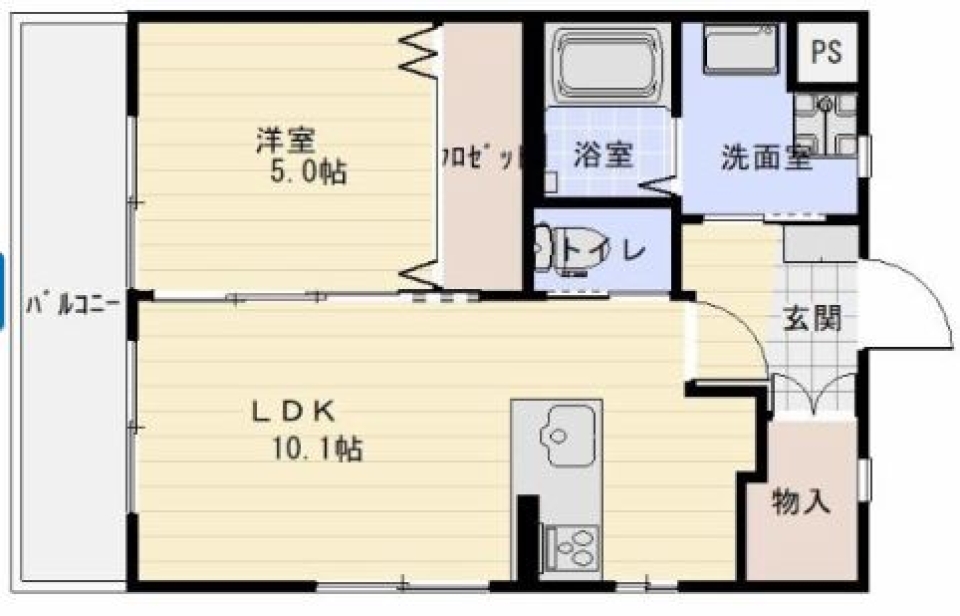 寮からでましたの間取り図