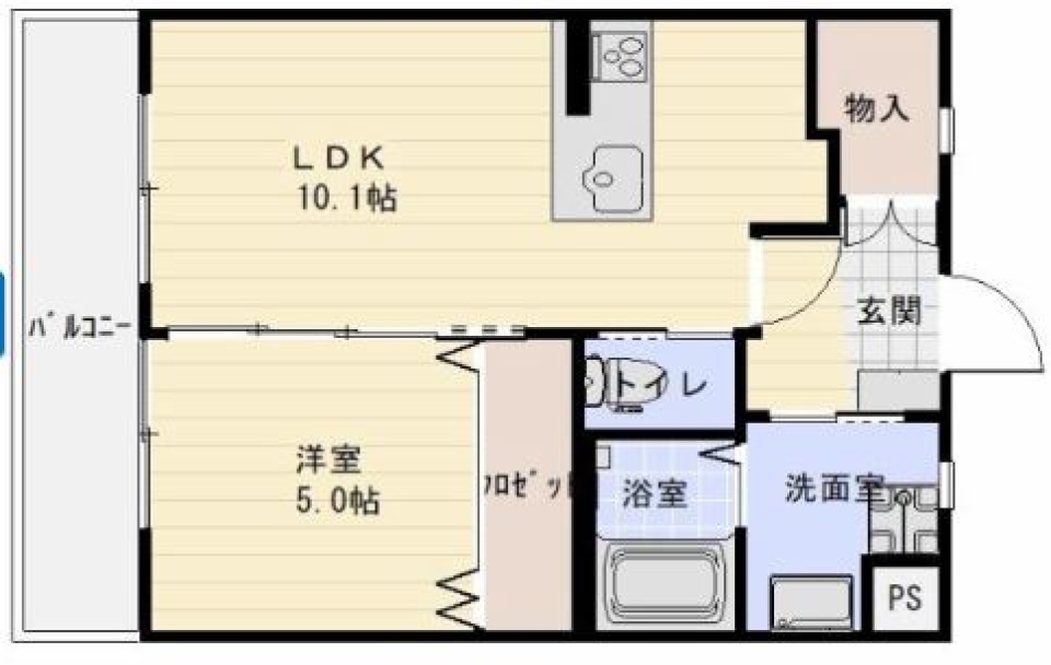 右折難しの間取り図