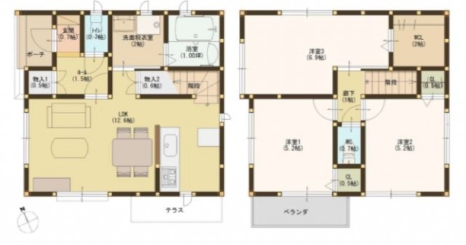 【新築】新瓜内生活の間取り図