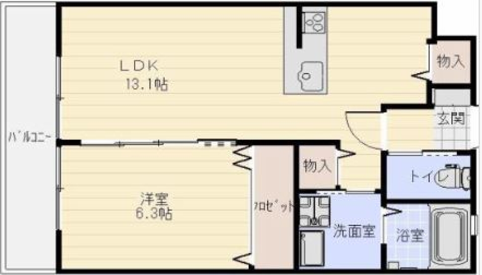 広々キッチン、こだわりクッキング。の間取り図