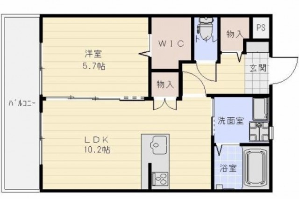 白と黒でオシャレに決めるの間取り図