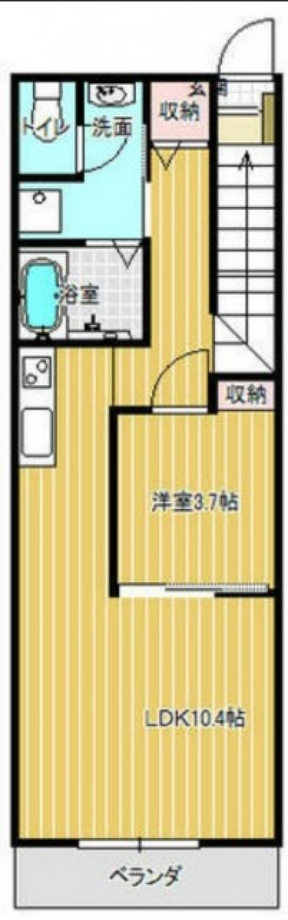 ユニークな1LDKの間取り図