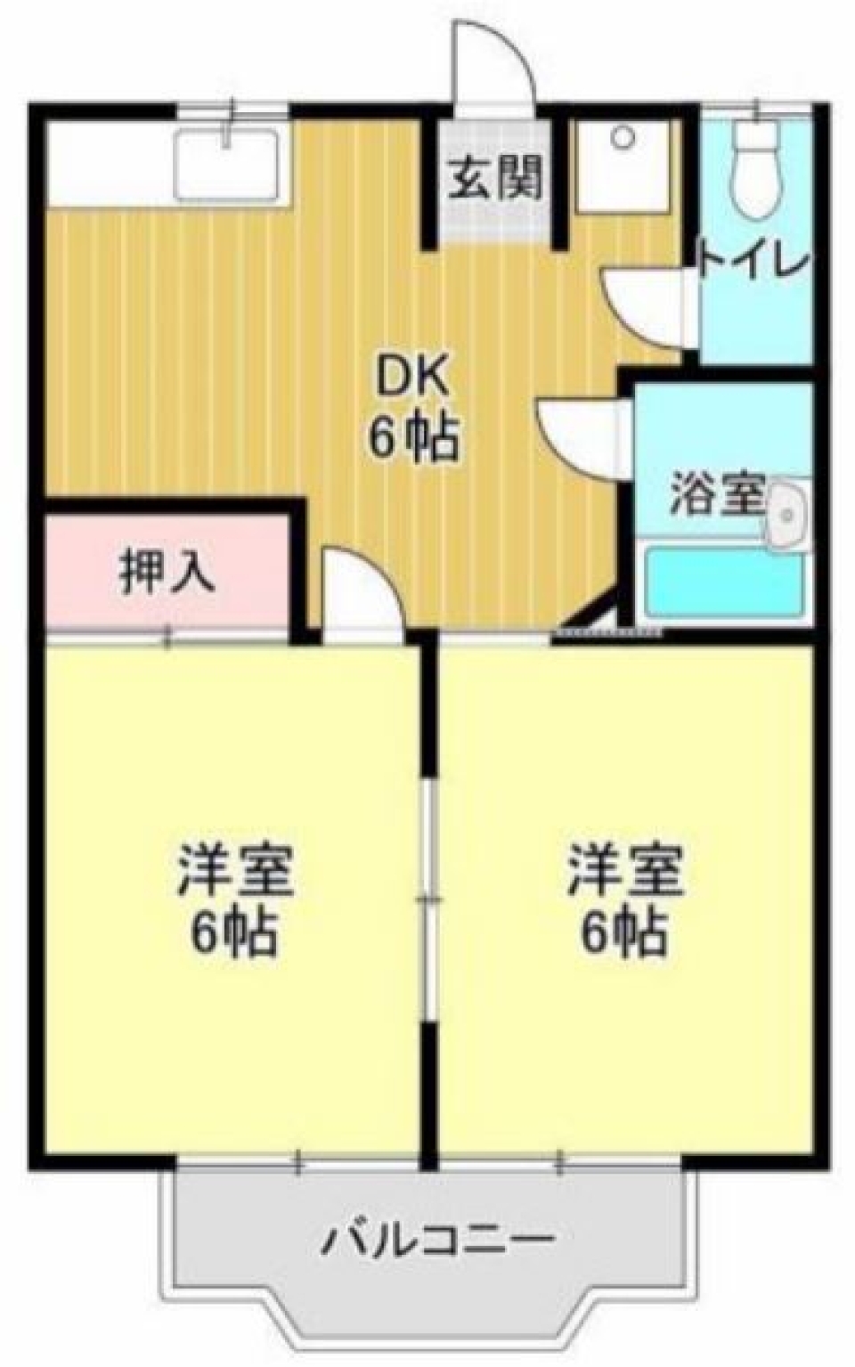 ヘリンボーンの床のコンパクトルーム。の間取り図