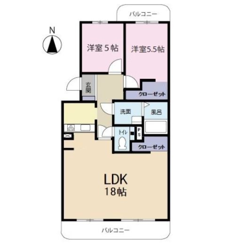 セミオープンなキッチンで全力クッキング！の間取り図