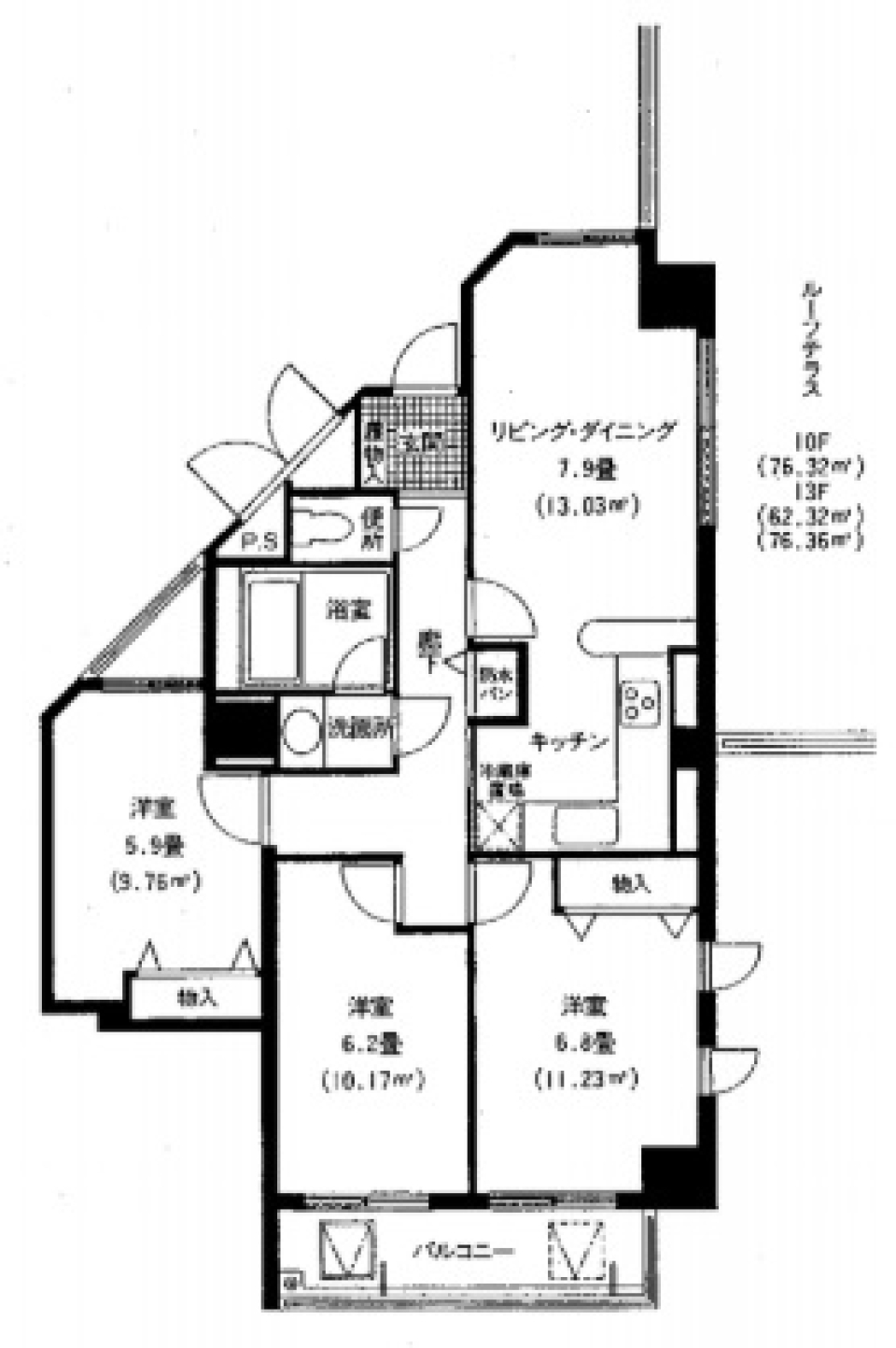 広～いバルコニーがドッグラン！の間取り図