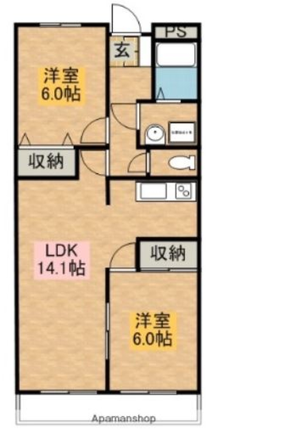 内装重視の間取り図