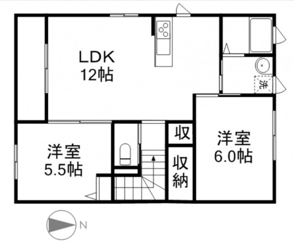 静かな環境で新生活スタートの間取り図