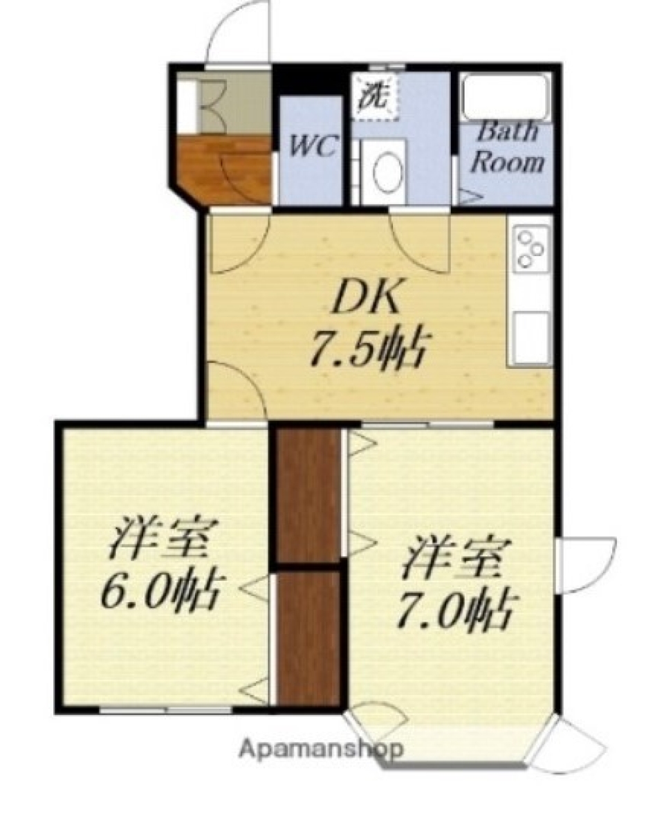 青のある生活の間取り図